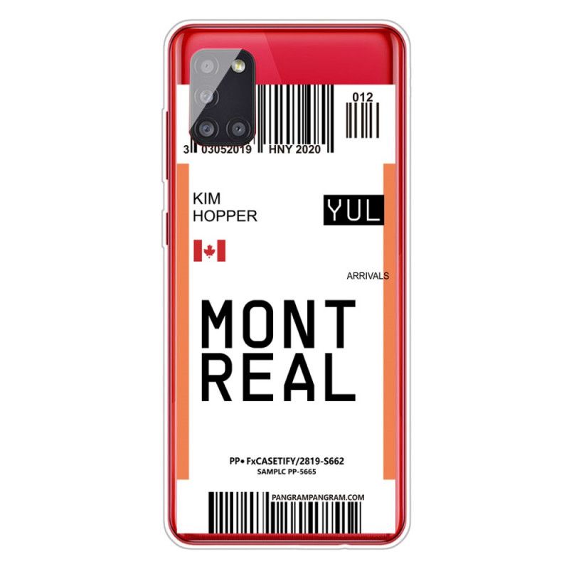 Cover Samsung Galaxy A51 5G Boardingkort Til Montreal