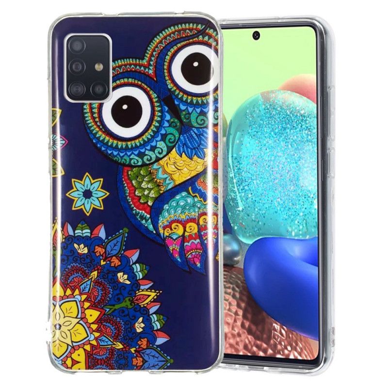 Cover Samsung Galaxy A51 5G Fluorescerende Mandala Ugle