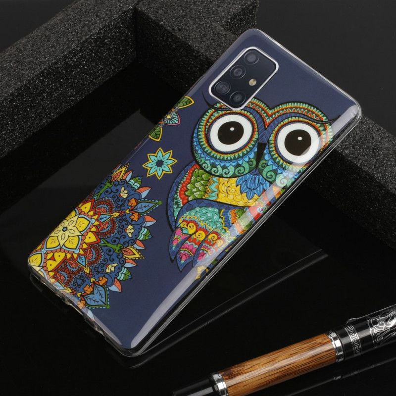 Cover Samsung Galaxy A51 5G Fluorescerende Mandala Ugle