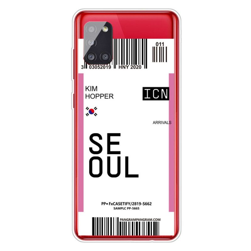 Cover Samsung Galaxy A51 5G Magenta Boardingkort Til Seoul Beskyttelse