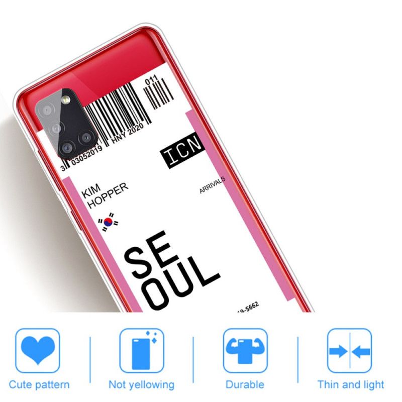 Cover Samsung Galaxy A51 5G Magenta Boardingkort Til Seoul Beskyttelse