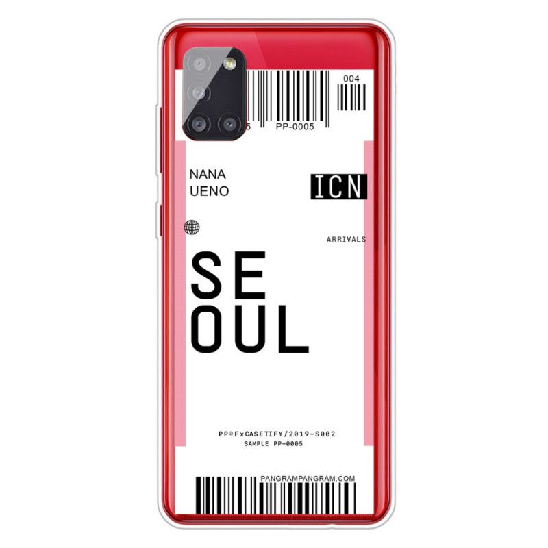 Cover Samsung Galaxy A51 5G Magenta Boardingkort Til Seoul Beskyttelse