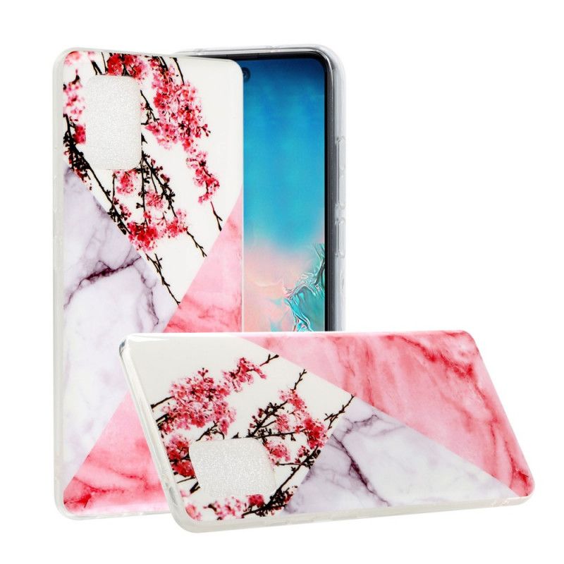 Cover Samsung Galaxy A51 5G Marmoreret Blomme Beskyttelse