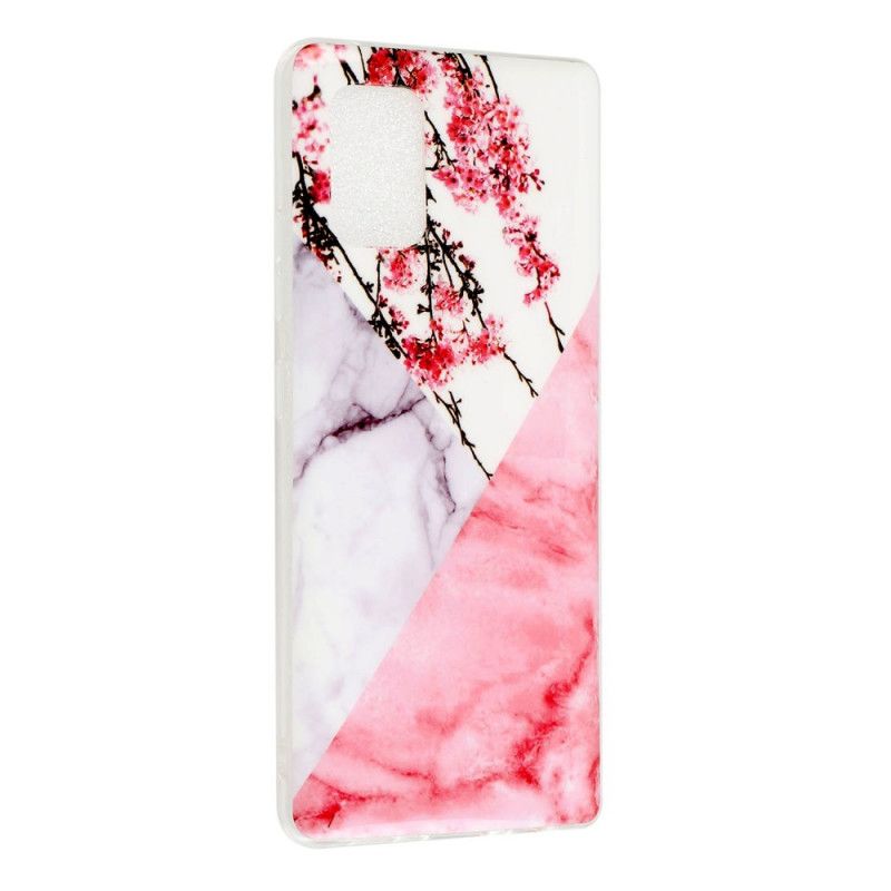 Cover Samsung Galaxy A51 5G Marmoreret Blomme Beskyttelse