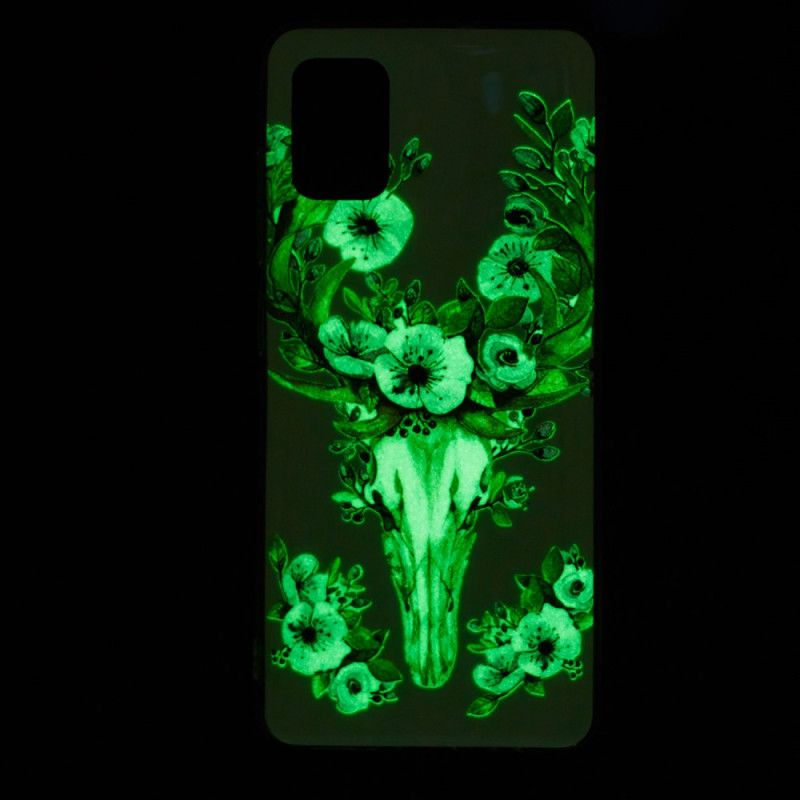 Cover Samsung Galaxy A51 5G Mobilcover Fluorescerende Blomstrende Elg