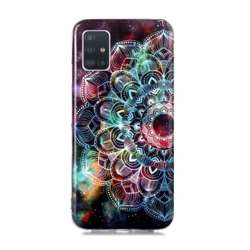 Cover Samsung Galaxy A51 5G Rød Mobilcover Fluorescerende Blomsterserie