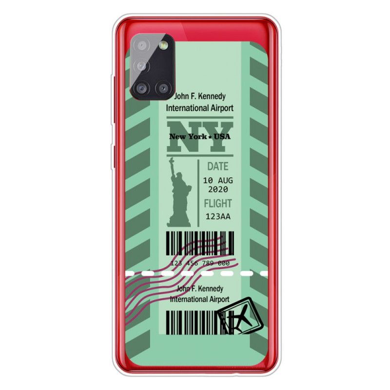 Cover Samsung Galaxy A51 5G Sort Boardingkort Til New York