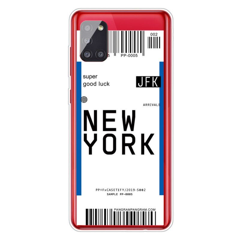 Cover Samsung Galaxy A51 5G Sort Boardingkort Til New York