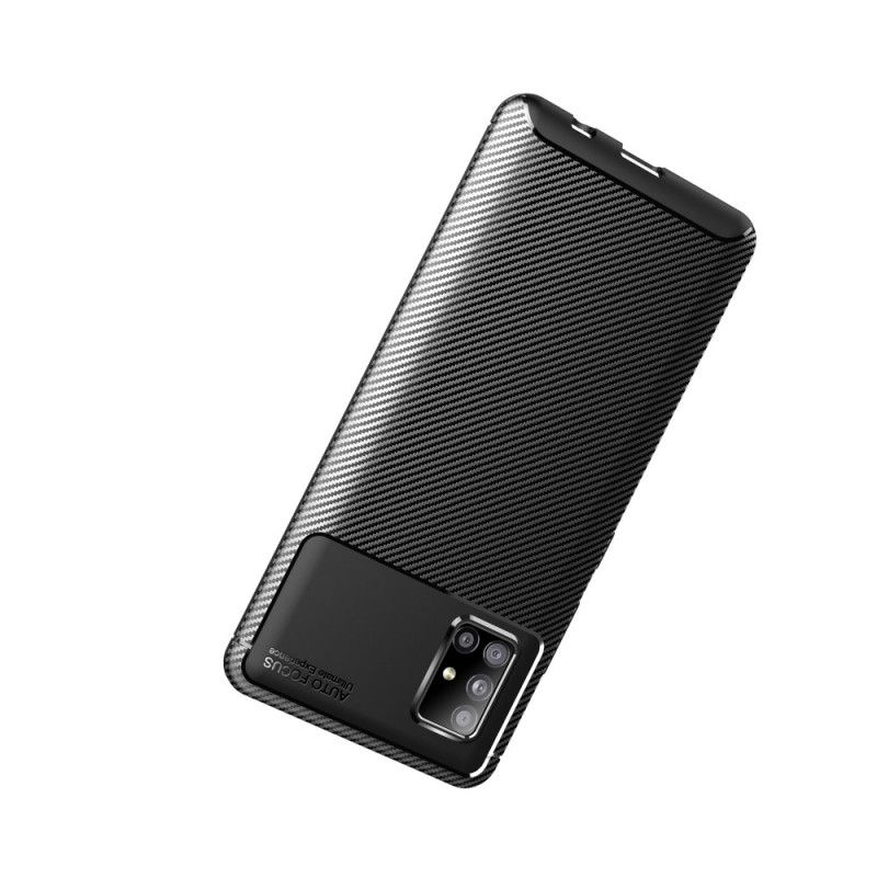 Cover Samsung Galaxy A51 5G Sort Fleksibel Kulfibertekstur Beskyttelse