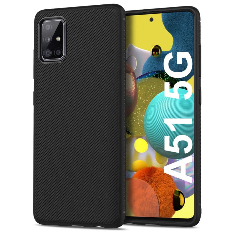 Cover Samsung Galaxy A51 5G Sort Jazz-Serie Twill