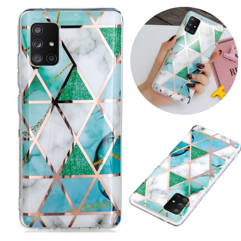 Cover Samsung Galaxy A51 5G Sort Marmorfarvet Geometri 2 Original