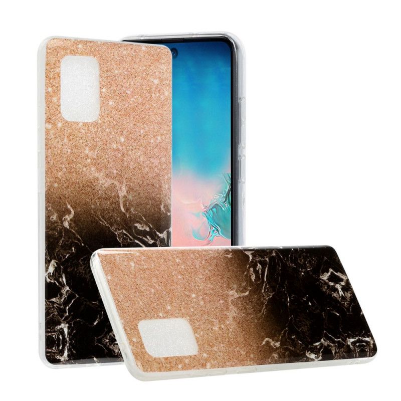 Cover Samsung Galaxy A51 5G Sort Marmorglitter