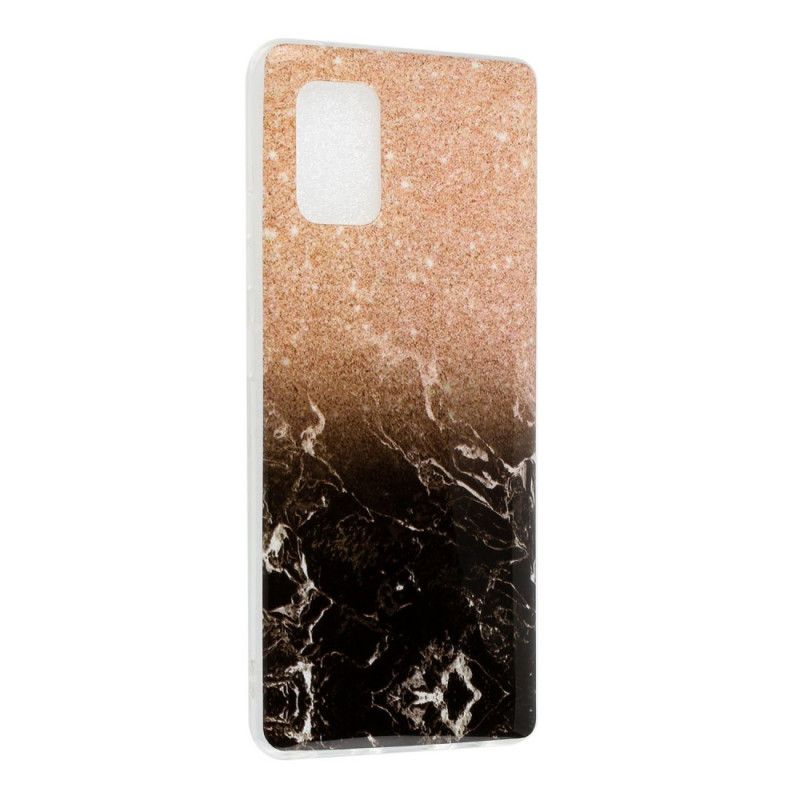 Cover Samsung Galaxy A51 5G Sort Marmorglitter