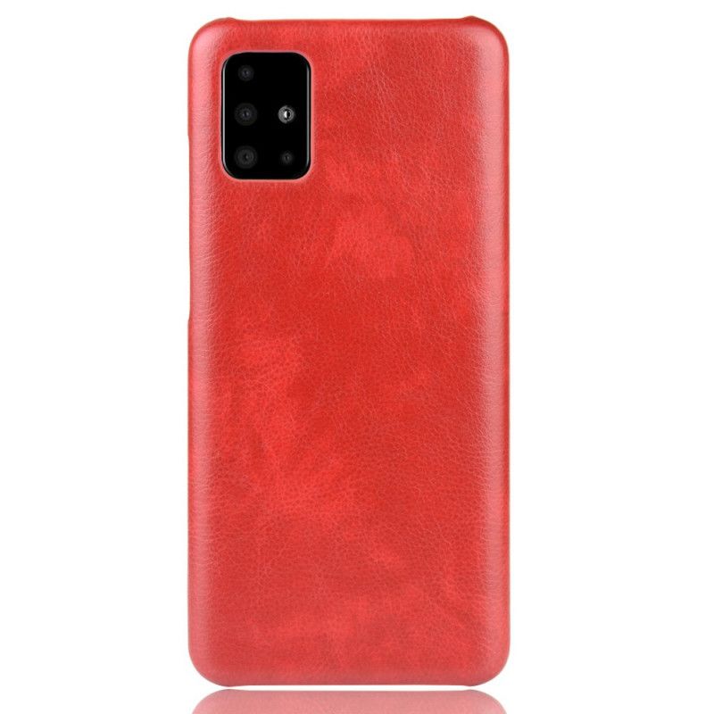 Cover Samsung Galaxy A51 5G Sort Mobilcover Litchi-Lædereffekt