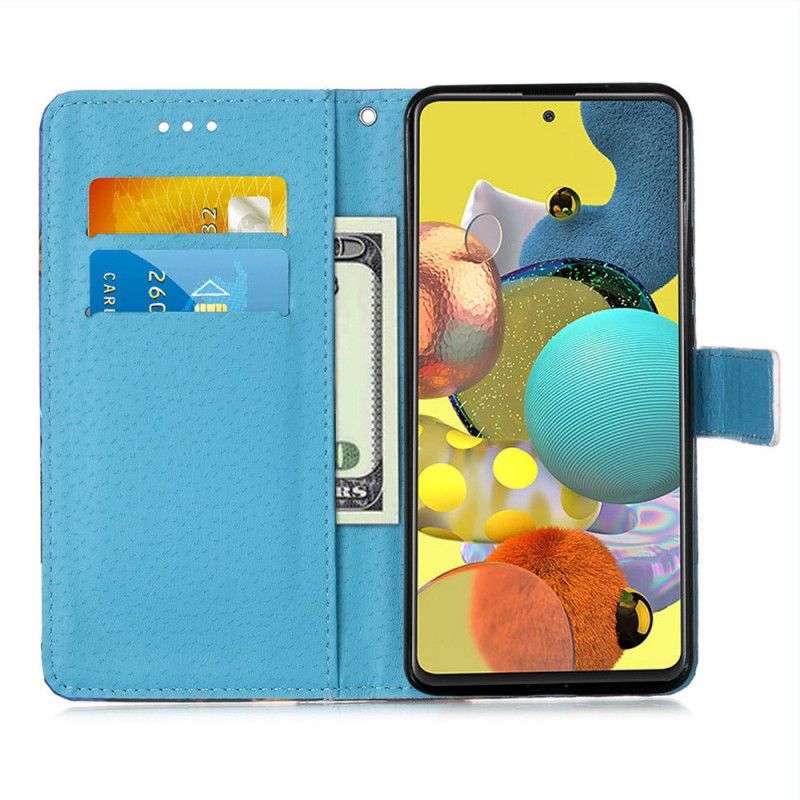 Flip Cover Læder Samsung Galaxy A51 5G Eiffeltårnets Sommerfjerresnor