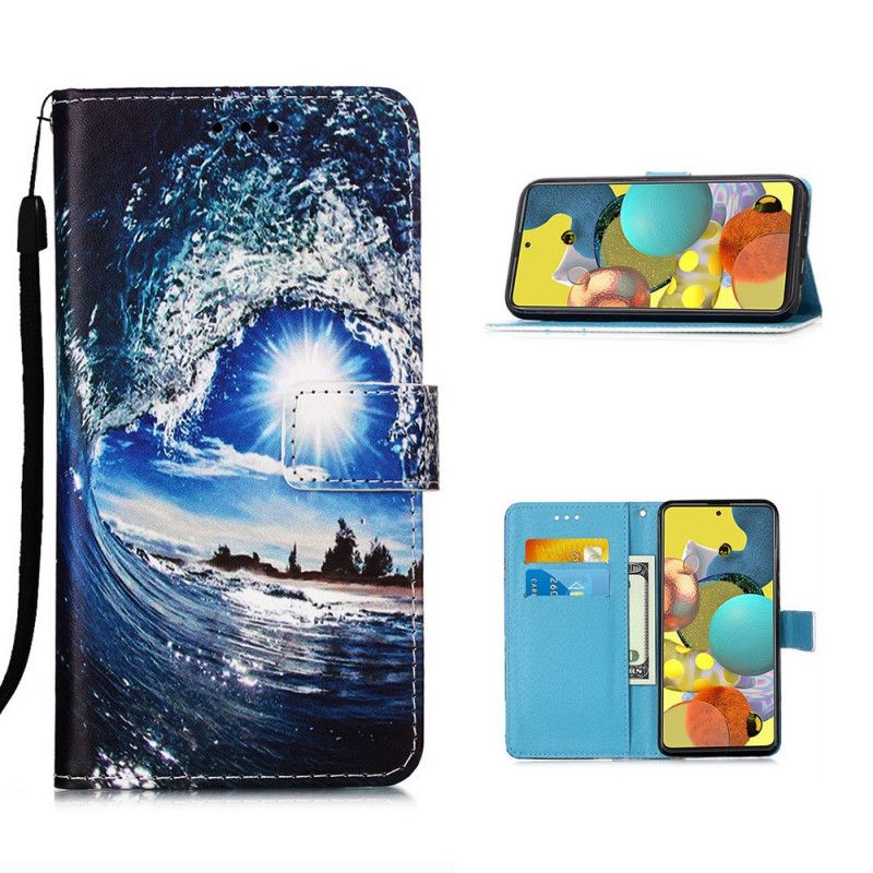 Flip Cover Læder Samsung Galaxy A51 5G Elsker Bølgen