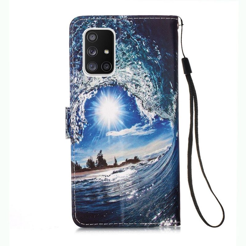 Flip Cover Læder Samsung Galaxy A51 5G Elsker Bølgen