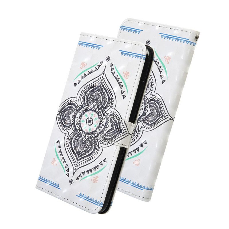 Flip Cover Læder Samsung Galaxy A51 5G Lys Pletter Mandala Med Rem Original