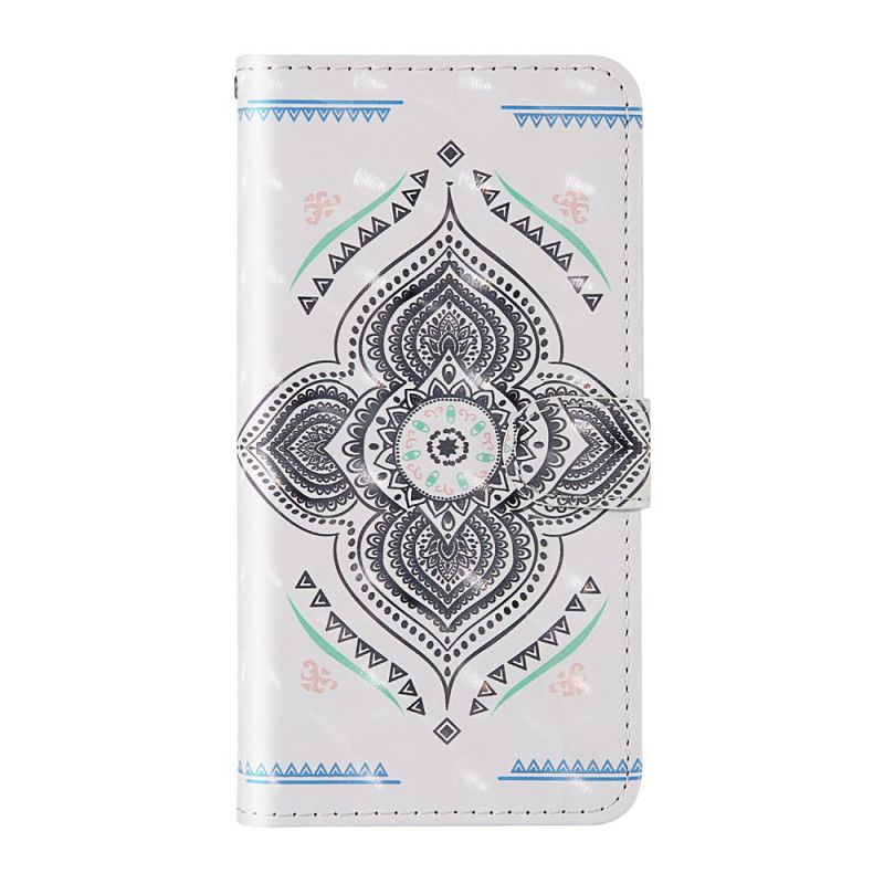 Flip Cover Læder Samsung Galaxy A51 5G Lys Pletter Mandala Med Rem Original