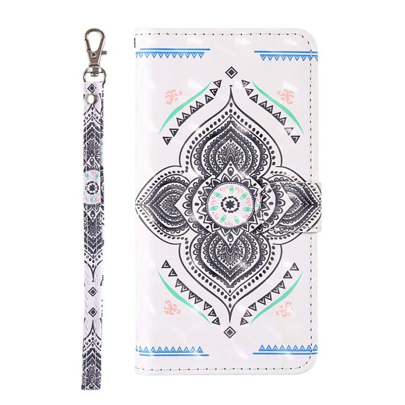 Flip Cover Læder Samsung Galaxy A51 5G Lys Pletter Mandala Med Rem Original