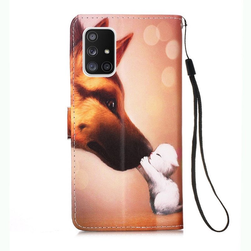 Flip Cover Læder Samsung Galaxy A51 5G Ven Af Katten Ernest Original