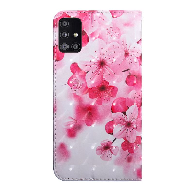 Flip Cover Samsung Galaxy A51 5G Lyserøde Blomster