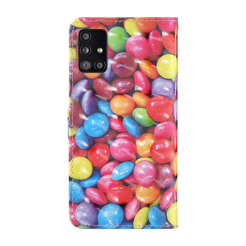 Flip Cover Samsung Galaxy A51 5G Mobilcover Let Spot Candy Med Rem