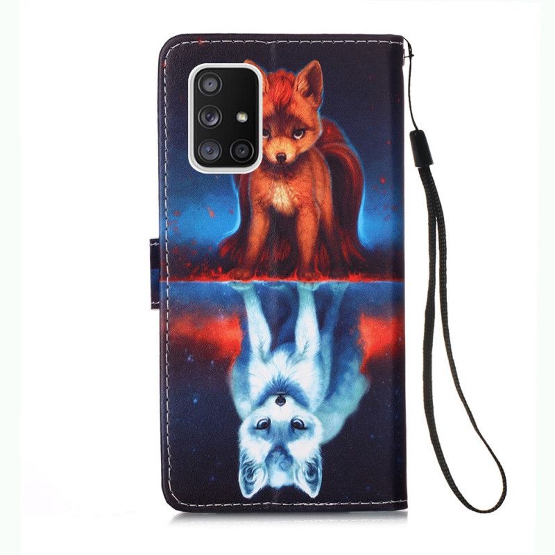 Flip Cover Samsung Galaxy A51 5G Mobilcover Refleksion Af Hunden Julien Med G-Streng