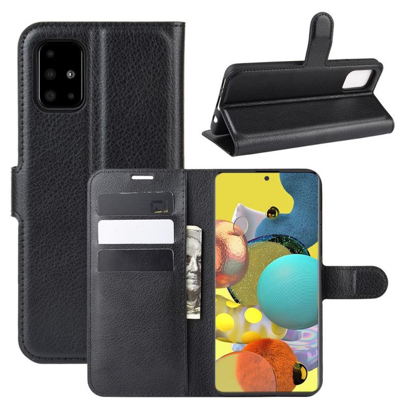 Flip Cover Samsung Galaxy A51 5G Sort Klassisk