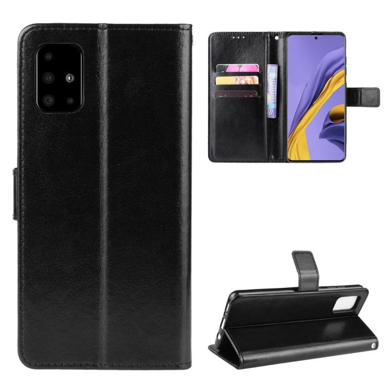 Flip Cover Samsung Galaxy A51 5G Sort Mobilcover Prangende Kunstlæder