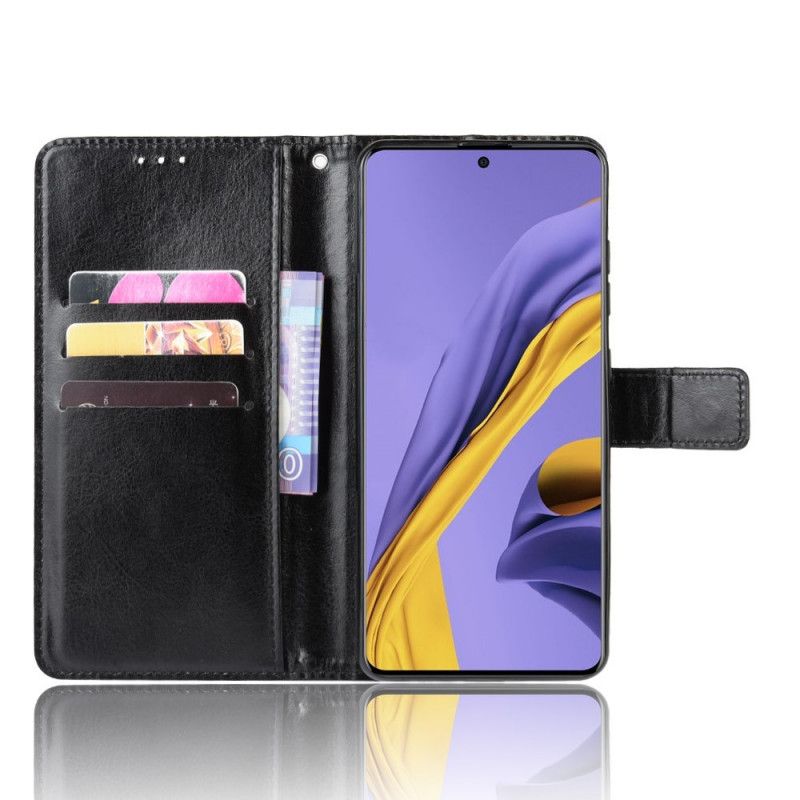 Flip Cover Samsung Galaxy A51 5G Sort Mobilcover Prangende Kunstlæder