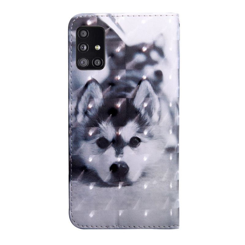 Flip Cover Samsung Galaxy A51 5G Sort Og Hvid Hund