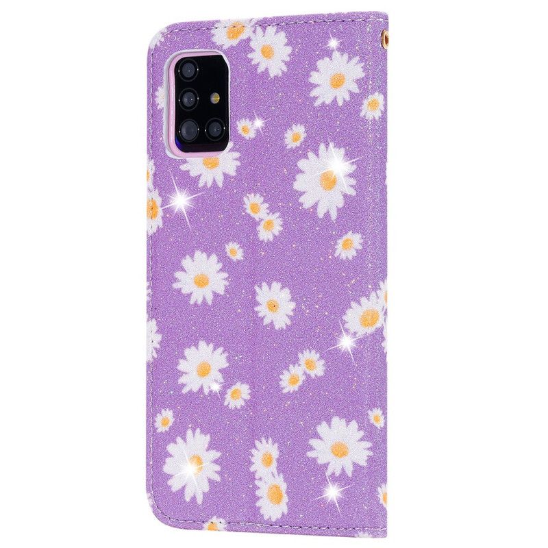 Læder Cover for Samsung Galaxy A51 5G Orange Imiteret Læder Tusindfryd