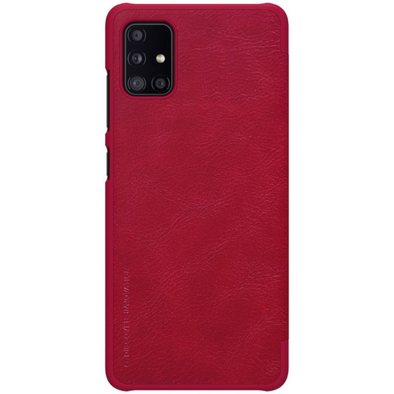 Læder Cover for Samsung Galaxy A51 5G Sort Nillkin Qin-Serie