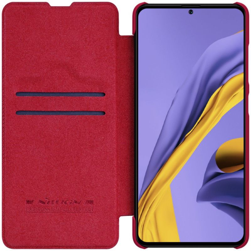 Læder Cover for Samsung Galaxy A51 5G Sort Nillkin Qin-Serie