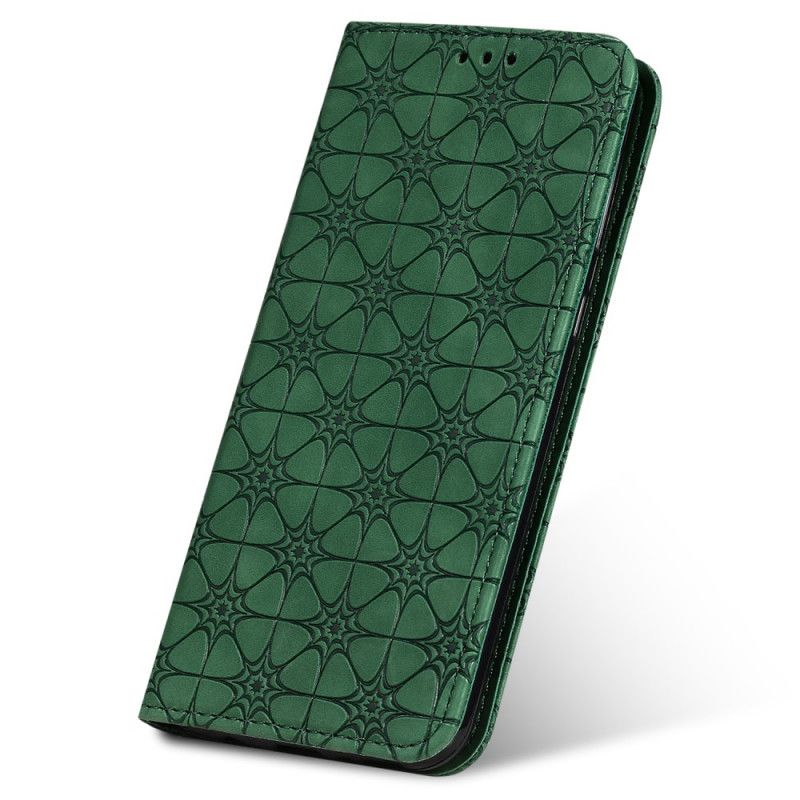 Læder Cover Samsung Galaxy A51 5G Grøn Stjernetryk Beskyttelse