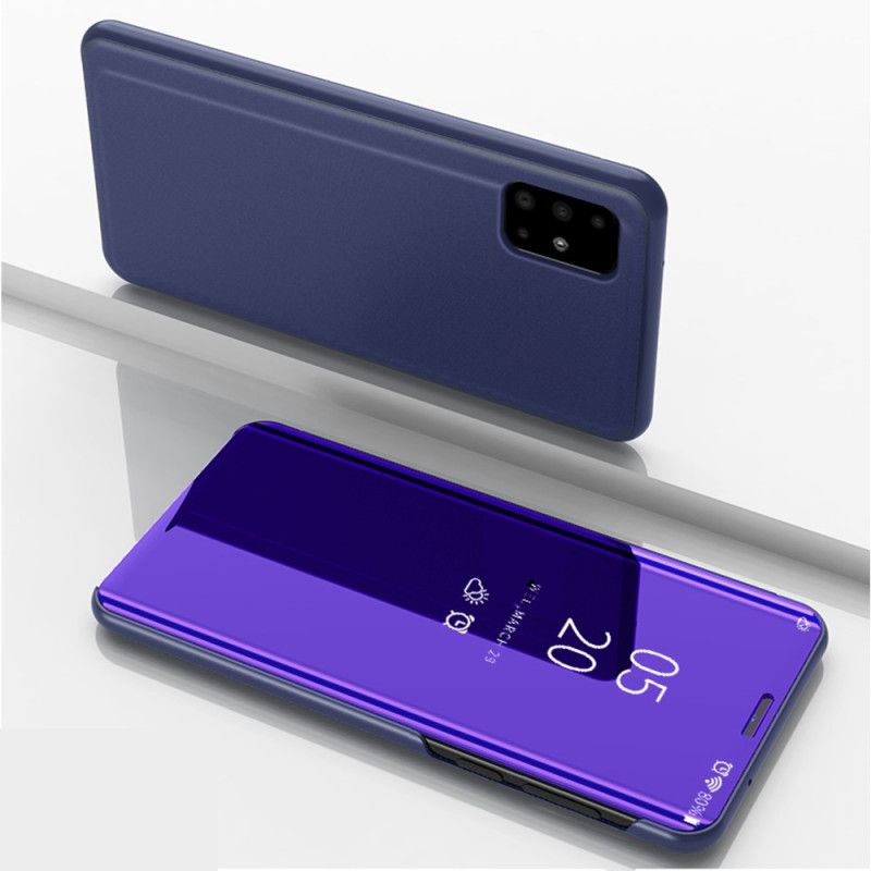 Læder Cover Samsung Galaxy A51 5G Sort Spejl