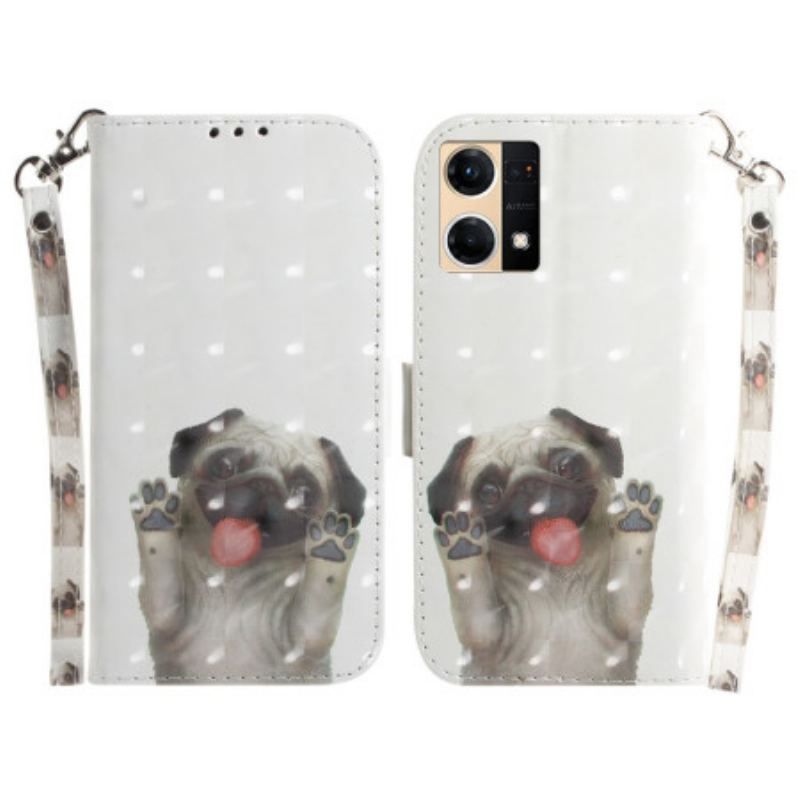 Flip Cover Oppo Reno 7 Med Snor Thong Hund