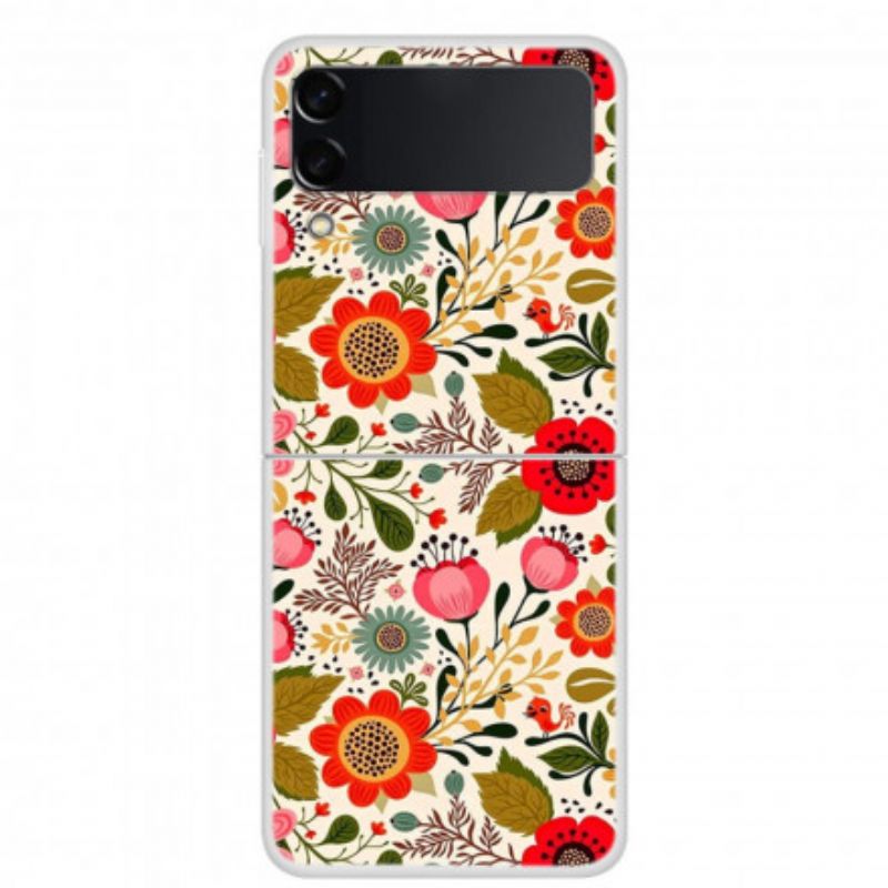 Cover Samsung Galaxy Z Flip 3 5g Blomster