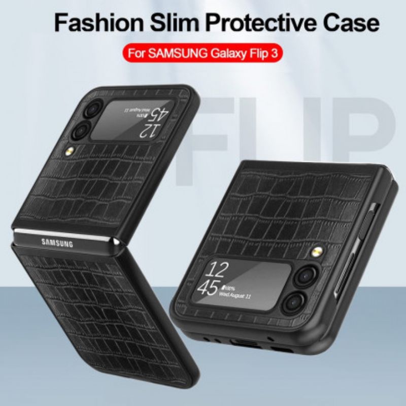 Cover Samsung Galaxy Z Flip 3 5g Krokodilleskindstil