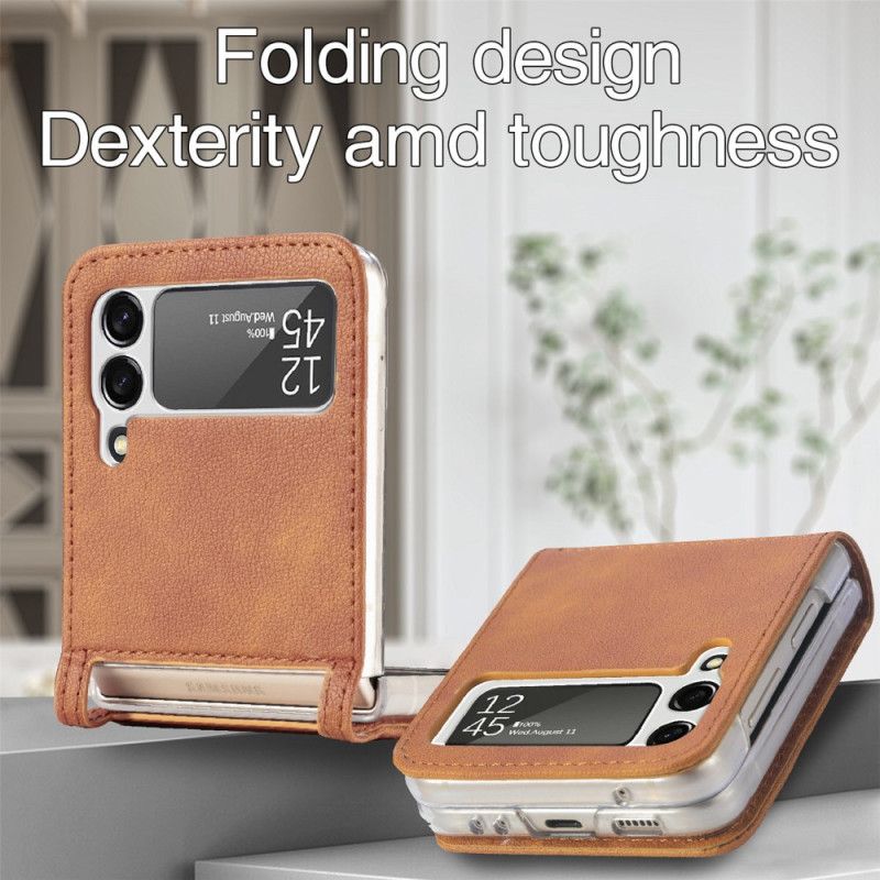 Cover Samsung Galaxy Z Flip 3 5g Læder Tekstur Kortholder