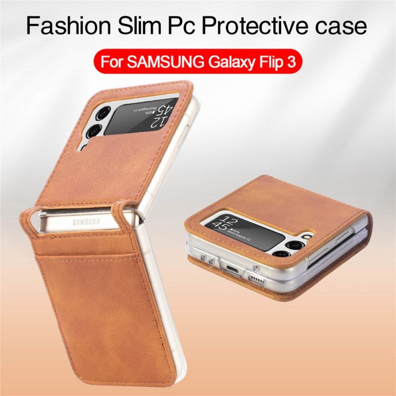 Cover Samsung Galaxy Z Flip 3 5g Læder Tekstur Kortholder