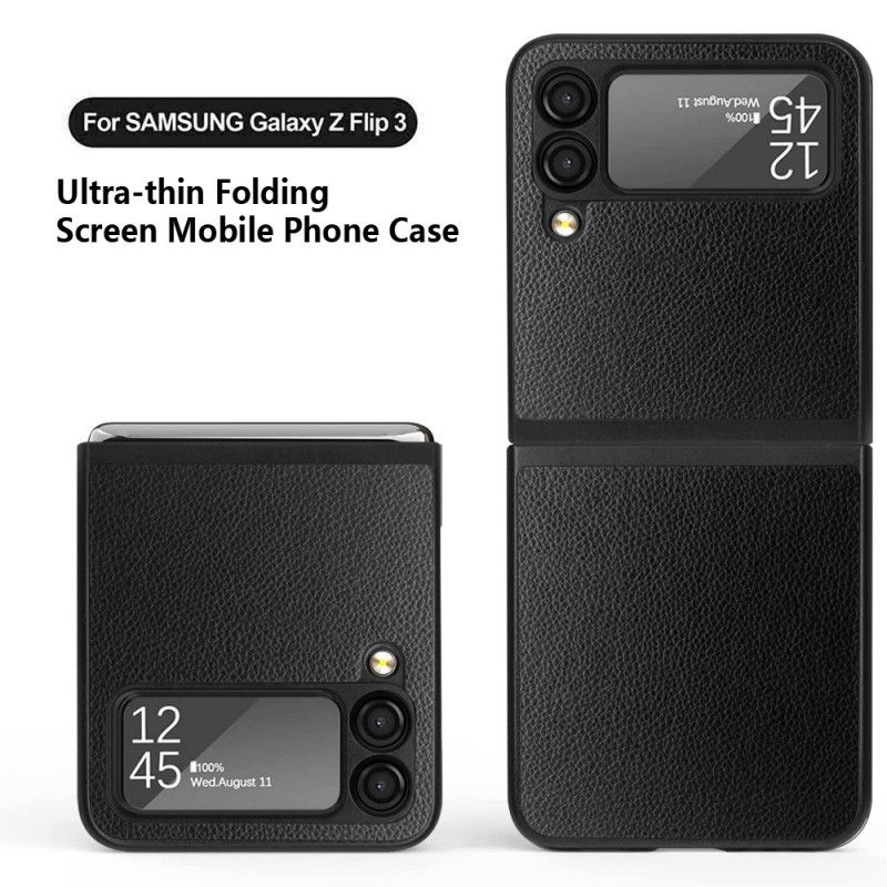 Cover Samsung Galaxy Z Flip 3 5g Litchi-læderstil 2 Stk