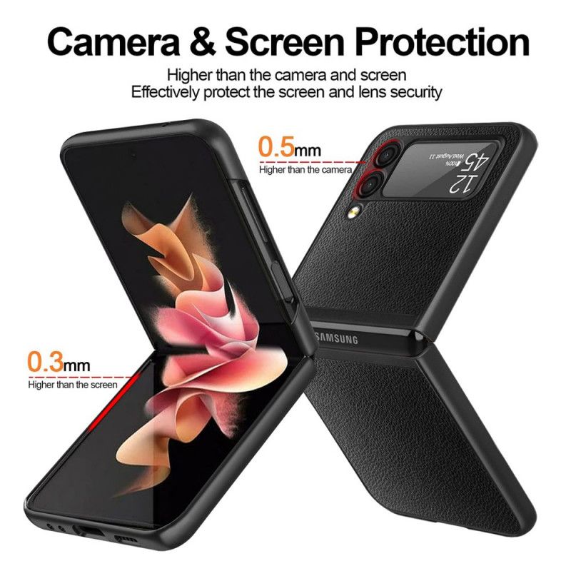 Cover Samsung Galaxy Z Flip 3 5g Litchi-læderstil 2 Stk