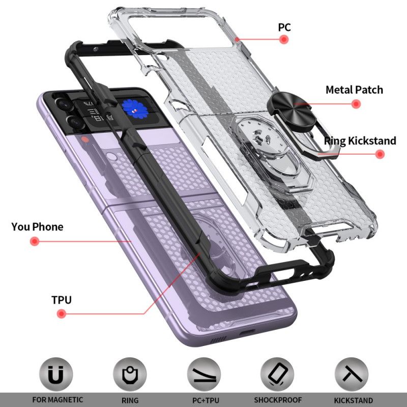 Cover Samsung Galaxy Z Flip 3 5g Støttering Forstærkede Kanter