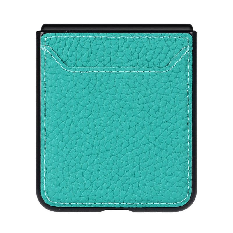 Cover Samsung Galaxy Z Flip 3 5g Telefon Etui Ægte Litchi Læder Kortholder