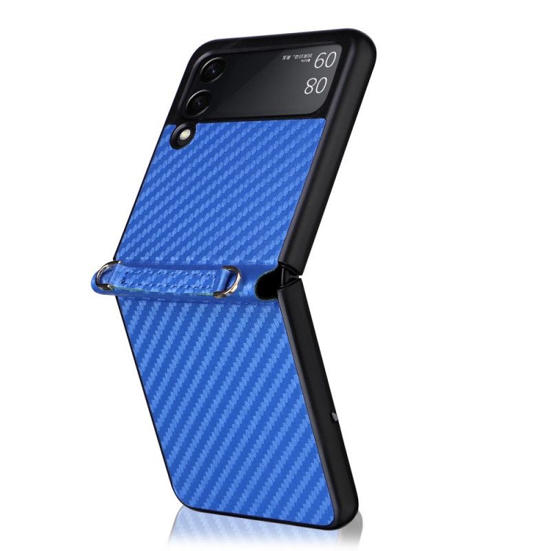 Cover Samsung Galaxy Z Flip 3 5g Telefon Etui Kulfiber Med Snor