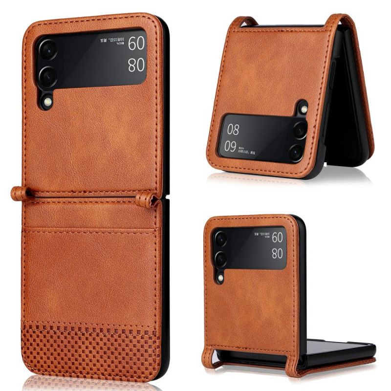 Cover Samsung Galaxy Z Flip 3 5g Telefon Etui Vintage Læderstil Kortholder