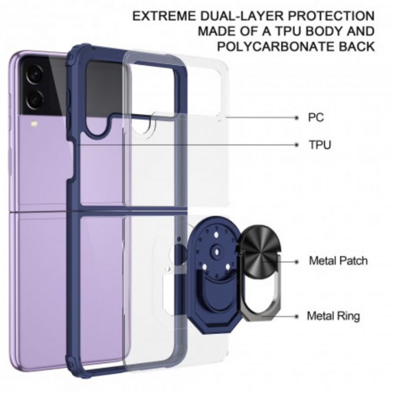 Cover Samsung Galaxy Z Flip 3 5g Transparent Metalring