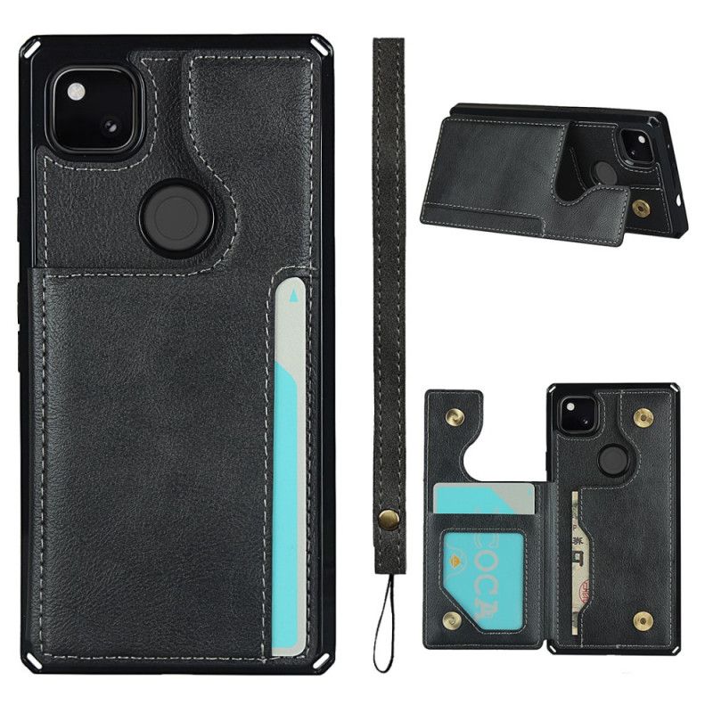 Cover for Google Pixel 4a Sort Kortholderstøtte Og Snor